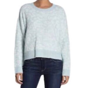 NWT Jj John Jenn blue leopard sweater crop small